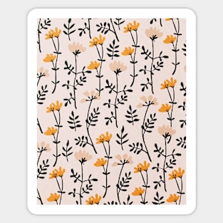 Abstract flowers, Botanical Mid century art Sticker